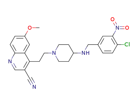 4-(2-(4-(4-chloro-3-nitrobenzylamino)piperidin-1-yl)ethyl)-6-methoxyquinoline-3-carbonitrile