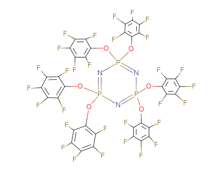 Molecular Structure of 2195-57-5 (2,2,4,4,6,6-hexakis(pentafluorophenoxy)-1,3,5,2lambda~5~,4lambda~5~,6lambda~5~-triazatriphosphinine)