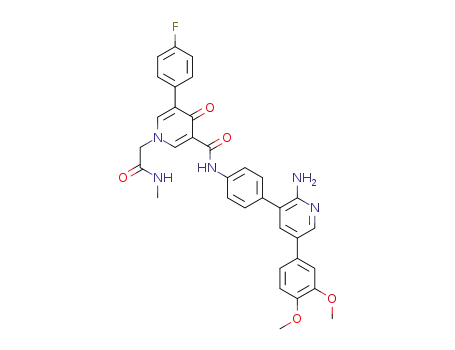 N-{4-[2-amino-5-(3,4-dimethoxyphenyl)pyridin-3-yl]phenyl}-5-(4-fluorophenyl)-1-[2-(methylamino)-2-oxoethyl]-4-oxo-1,4-dihydropyridine-3-carboxamide