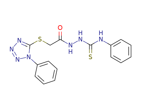 Acetic acid, ((1-phenyl-1H-tetrazol-5-yl)thio)-, 2-((phenylamino)thioxomethyl)hydrazide