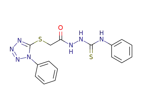 Molecular Structure of 133506-48-6 (N-phenyl-2-{[(1-phenyl-1H-tetrazol-5-yl)sulfanyl]acetyl}hydrazinecarbothioamide)