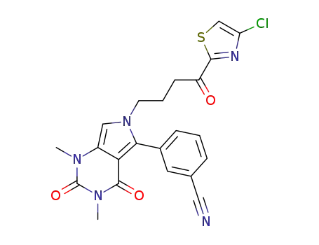 3-(6-(4-(4-chlorothiazol-2-yl)-4-oxobutyl)-1,3-dimethyl-2,4-dioxo-2,3,4,6-tetrahydro-1H-pyrrolo[3,4-d]pyrimidin-5-yl)benzonitrile