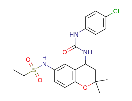 Molecular Structure of 1613108-47-6 (N-4-chlorophenyl-N'-(6-ethylsulfonylamino-3,4-dihydro-2,2-dimethyl-2H-1-benzopyran-4-yl)urea)
