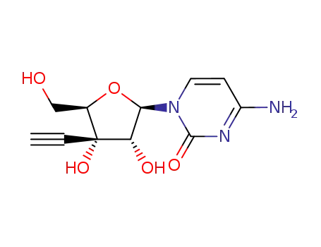 Molecular Structure of 180300-43-0 (1-(3-C-ethynyl-β-D-ribo-pentofuranosyl)cytosine)