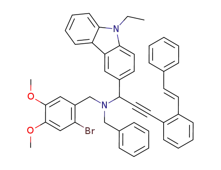 (E)-N-benzyl-N-(2-bromo-4,5-dimethoxybenzyl)-1-(9-ethyl-9H-carbazol-3-yl)-3-(2-styrylphenyl)prop-2-yn-1-amine