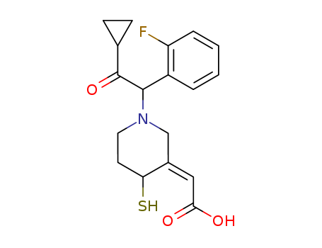 (2Z)-2-[1-[2-CYCLOPROPYL-1-(2-FLUOROPHENYL)-2-OXOETHYL]-4-MERCAPTO-PIPERIDIN-3-YLIDENE]ACETIC ACIDCAS