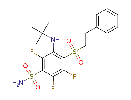 3-(tert-butylamino)-2,5,6-trifluoro-4-[(2-phenylethyl)sulfonyl]benzenesulfonamide