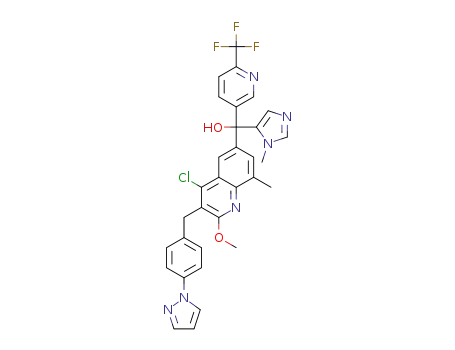 (3-(4-(1H-pyrazol-1-yl)benzyl)-4-chloro-2-methoxy-8-methylquinolin-6-yl)(1-methyl-1H-imidazol-5-yl)(6-(trifluoromethyl)pyridin-3-yl)methanol