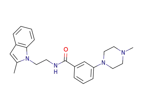 Molecular Structure of 1616960-87-2 (N-(2-(2-methyl-1H-indol-1-yl)ethyl)-3-(4-methylpiperazin-1-yl)benzamide)