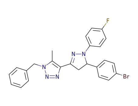 1-benzyl-4-(5-(4-bromophenyl)-1-(4-fluorophenyl)-4,5-dihydro-1H-pyrazol-3-yl)-5-methyl-1H-1,2,3-triazole