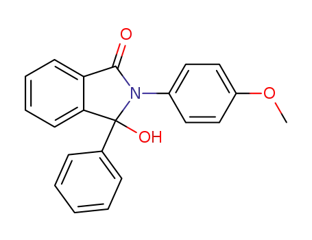 Molecular Structure of 3532-69-2 (3-hydroxy-2-(4-methoxyphenyl)-3-phenyl-2,3-dihydro-1H-isoindol-1-one)