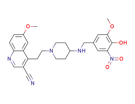 4-(2-(4-(4-hydroxy-3-methoxy-5-nitrobenzylamino)piperidin-1-yl)ethyl)-6-methoxyquinoline-3-carbonitrile
