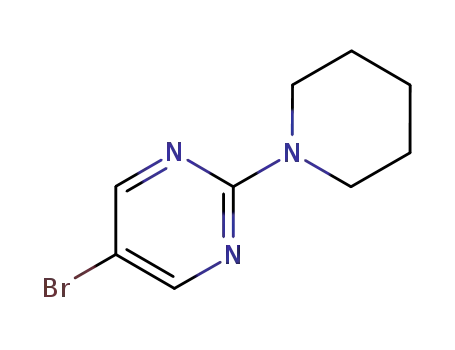 Molecular Structure of 57356-64-6 (5-Bromo-2-(piperidin-1-yl)pyrimidine)
