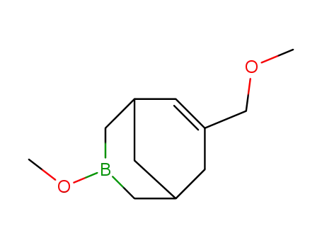 Molecular Structure of 69464-55-7 (3-Borabicyclo[3.3.1]non-6-ene, 3-methoxy-7-(methoxymethyl)-)