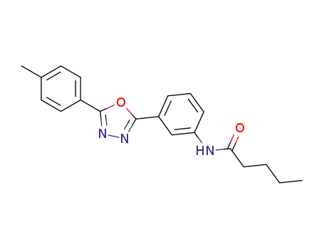 Molecular Structure of 667434-78-8 (N-{3-[5-(4-methylphenyl)-1,3,4-oxadiazol-2-yl]phenyl}pentanamide)