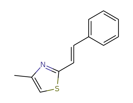 Molecular Structure of 24622-44-4 (Thiazole, 4-methyl-2-(2-phenylethenyl)-)