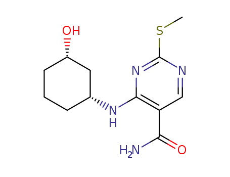 4-((1R,3S)-3-hydroxycyclohexylamino)-2-(methylthio)pyrimidine-5-carboxamide