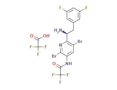 Molecular Structure of 1620056-81-6 ((S)-N-(6-(1-amino-2-(3,5-difluorophenyl)ethyl)-2,5-dibromopyridin-3-yl)-2,2,2-trifluoroacetamide TFA salt)