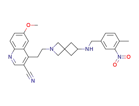 6-methoxy-4-(2-(6-(4-methyl-3-nitrobenzylamino)-2-azaspiro[3.3]heptan-2-yl)ethyl)quinoline-3-carbonitrile