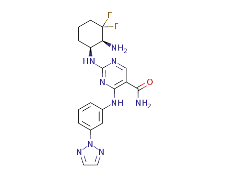 4-(3-(2H-1,2,3-triazol-2-yl)phenylamino)-2-((1S,2S)-2-amino-3,3-difluorocyclohexylamino)pyrimidin-5-carboxamide