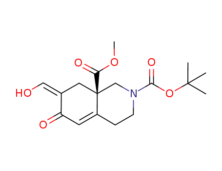 Molecular Structure of 864973-65-9 ((R,Z)-2-tert-butyl 8a-methyl 7-(hydroxymethylene)-6-oxo-3,4,6,7,8,8a-hexahydroisoquinoline-2,8a(1H)-dicarboxylate)