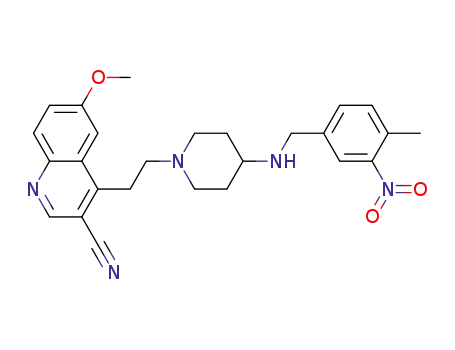 6-methoxy-4-(2-(4-(4-methyl-3-nitrobenzylamino)piperidin-1-yl)ethyl)quinoline-3-carbonitrile