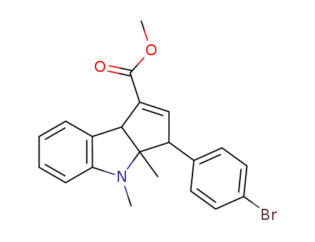 Molecular Structure of 1573112-29-4 (methyl 3-(4-bromophenyl)-3a,4-dimethyl-3,3a,4,8b-tetrahydrocyclopenta[b]indole-1-carboxylate)