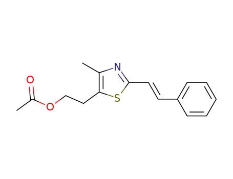 Molecular Structure of 1579941-84-6 ((E)-2-(4-methyl-2-styrylthiazol-5-yl)ethyl acetate)