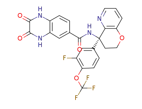 (S)-N-(4-(3-fluoro-4-(trifluoromethoxy)phenyl)-3,4-dihydro-2H-pyrano[3,2-b]pyridin-4-yl)-2,3-dioxo-1,2,3,4-tetrahydroquinoxaline-6-carboxamide