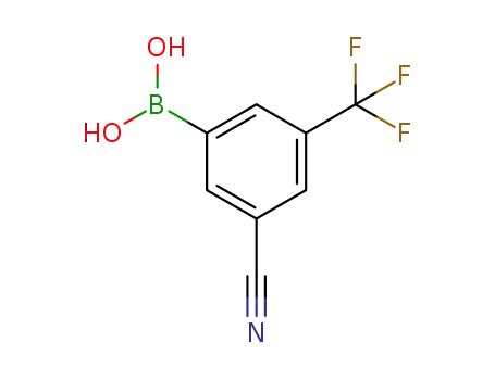 Molecular Structure of 1212021-62-9 ((3-Cyano-5-(trifluoroMethyl)phenyl)boronic acid)