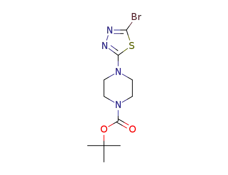 Molecular Structure of 1352925-43-9 (tert-Butyl 4-(5-bromo-1,3,4-thiadiazol-2-yl)piperazine-1-carboxylate)