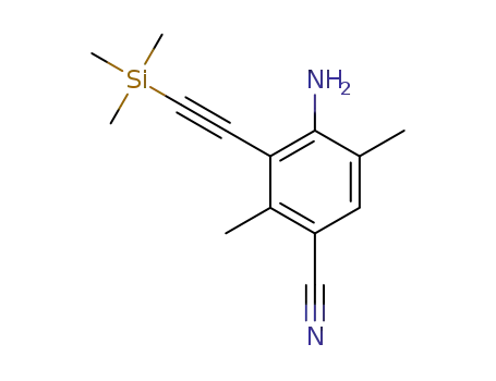 4-amino-2,5-dimethyl-3-((trimethylsilyl)ethynyl)benzonitrile