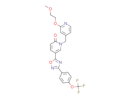 Molecular Structure of 1571023-18-1 (1-{[2-(2-methoxyethoxy)pyridin-4-yl]methyl}-5-{3-[4-(trifluoromethoxy)phenyl]-1,2,4-oxadiazol-5-yl}-1,2-dihydropyridin-2-one)