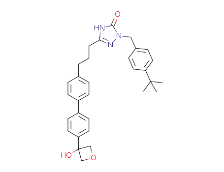 1-(4-(tert-butyl)benzyl)-3-(3-(4'-(3-hydroxyoxetan-3-yl)-[1,1'-biphenyl]-4-yl)propyl)-1H-1,2,4-triazol-5(4H)-one