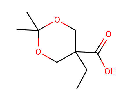 Molecular Structure of 587874-07-5 (1,3-Dioxane-5-carboxylic acid, 5-ethyl-2,2-dimethyl-)
