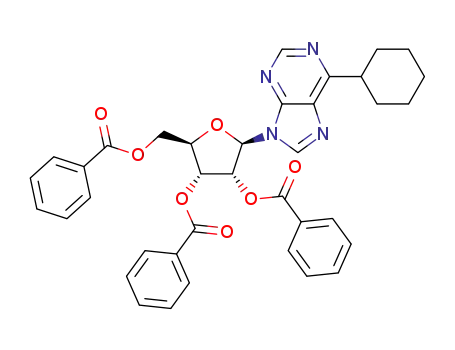 (2R,3R,4R,5R)-2-((benzoyloxy)methyl)-5-(6-cyclohexyl-9H-purin-9-yl)tetrahydrofuran-3,4-diyl dibenzoate