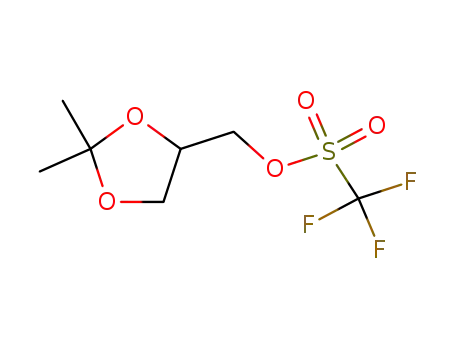 Molecular Structure of 108914-06-3 (Methanesulfonic acid, trifluoro-, (2,2-dimethyl-1,3-dioxolan-4-yl)methyl
ester)