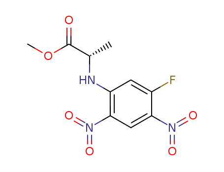 Molecular Structure of 88374-20-3 (L-Alanine, N-(5-fluoro-2,4-dinitrophenyl)-, methyl ester)