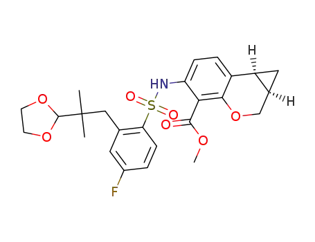 methyl (1aR,7bS)-5-{2-[2-(1,3-dioxolan-2-yl)-2-methylpropyl]-4-fluorobenzenesulfonylamino}-1,1a,2,7b-tetrahydrocyclopropa-[c]chromene-4-carboxylate
