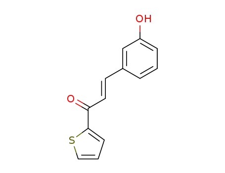 Molecular Structure of 21164-27-2 (3-(3-hydroxyphenyl)-1-(thiophen-2-yl)prop-2-en-1-one)