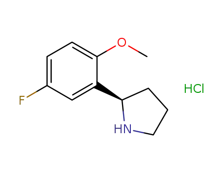 Molecular Structure of 1260845-67-7 ((R)-2-(5-fluoro-2-methoxyphenyl)pyrrolidine hydrochloride)