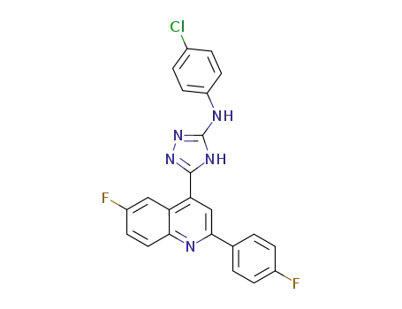 N-(4-chlorophenyl)-5-(6-fluoro-2-(4-fluorophenyl)quinolin-4-yl)-4H-1,2,4-triazol-3-amine