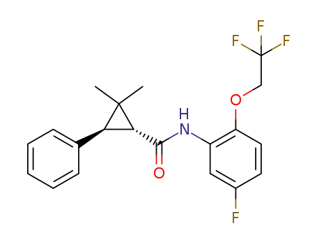 (1R,3R)-N-[5-fluoro-2-(2,2,2-trifluoroethoxy)phenyl]-2,2-dimethyl-3-phenylcyclopropanecarboxamide