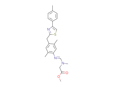 methyl N-{(E)-[(2,5-dimethyl-4-{[4-(4-methylphenyl)-1,3-thiazol-2-yl]methyl}phenyl)imino]methyl}-N-methylglycinate