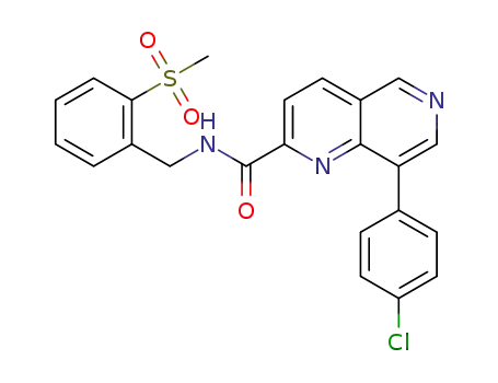 Molecular Structure of 1611473-11-0 (8-(4-chlorophenyl)-N-(2-(methylsulfonyl)benzyl)-1,6-naphthyridine-2-carboxamide)