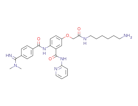 5-(2-((6-amidohexyl)amino)-2-oxoethyoxy)-2-(4-(N,N-dimethylcarbamimidoyl)benzamido)-N-(pyridine-2-yl)benzamide