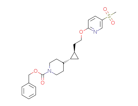 benzyl 4-((1R,2R)-2-(2-(5-(methylsulfonyl)pyridin-2-yloxy)ethyl)cyclopropyl)piperidine-1-carboxylate