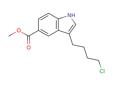 Molecular Structure of 115092-81-4 (1H-Indole-5-carboxylic acid, 3-(4-chlorobutyl)-, methyl ester)