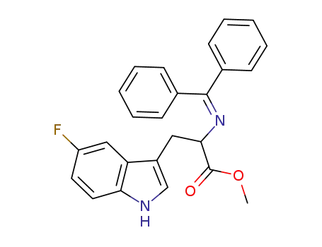 Molecular Structure of 132659-94-0 (methyl 2-((diphenylmethylene)amino)-3-(5-fluoro-1H-indol-3-yl)propanoate)