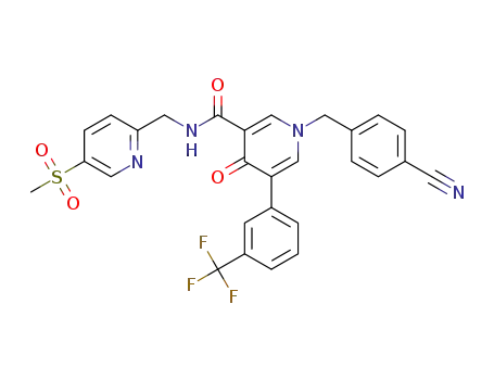 1-(4-cyanobenzyl)-4-oxo-5-(3-(trifluoromethyl)phenyl)-1,4-dihydropyridine-3-carboxylic acid (5-methanesulfonyl(pyridin-2-yl)methyl)amide